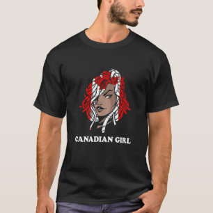 T-shirt Drapeau Canadian Girl Canada Dreadlocks Cheveux Ca