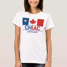 Drapeau canadien acadien Chiac Personnalisez T-shi