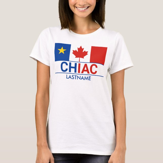 T-shirt Drapeau canadien acadien Chiac Personnalisez T-shi (Devant)