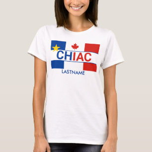 T-shirt Drapeau canadien acadien tchac personnalisé
