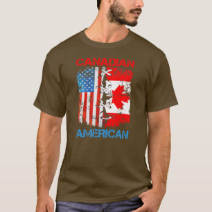 T-shirt Drapeau canadien américain Fête du Canada Hommes F