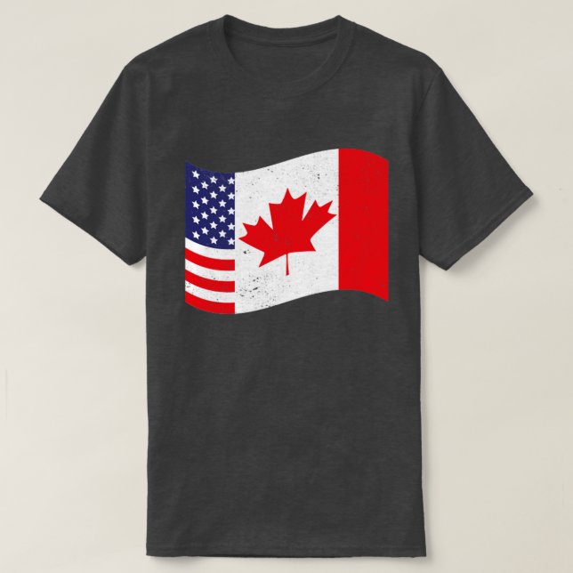 T-shirt Drapeau canadien américain Maple Leaf Canada (Design devant)