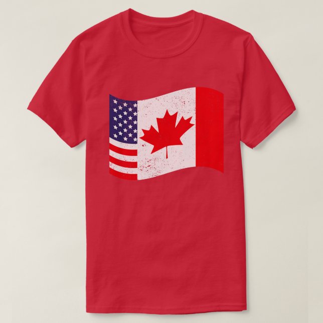 T-shirt Drapeau canadien américain Maple Leaf Canada (Design devant)