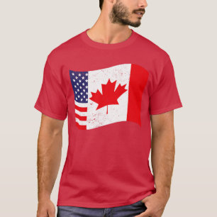 T-shirt Drapeau canadien américain Maple Leaf Canada