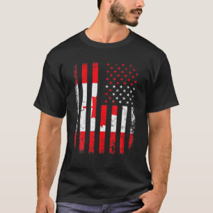 T-shirt Drapeau canadien américain Racines canadiennes Can