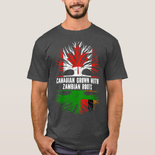 T-shirt Drapeau canadien avec racine zambienne Canada