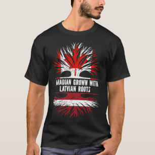 T-shirt Drapeau canadien avec racines lettones Canada