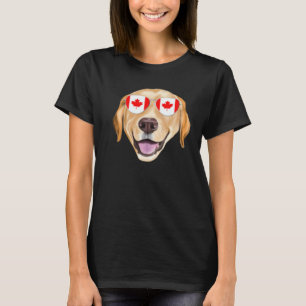 T-shirt Drapeau canadien Chien Labrador Retriever jaune Ca