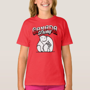 T-shirt Drapeau canadien de l'ours polaire fort