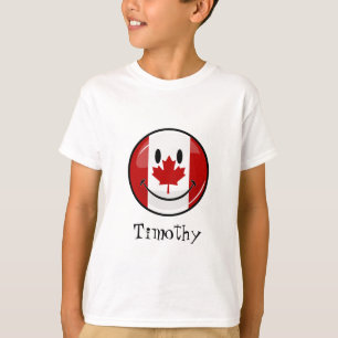 T-shirt Drapeau canadien de sourire brillant