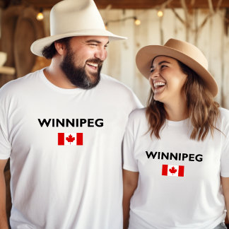 T-shirt Drapeau canadien de Winnipeg Canada couleur claire
