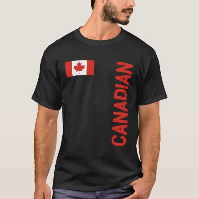 T-shirt Drapeau Canadien Et Racines Du Canada (Devant)