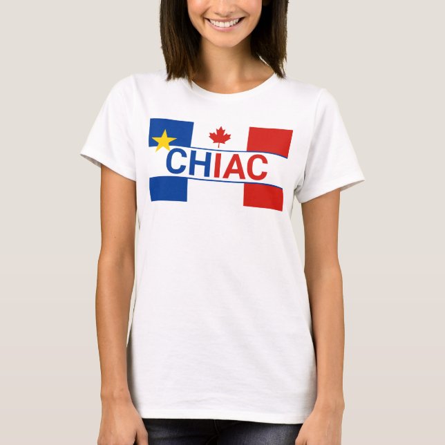 T-shirt Drapeau canadien-français acadien de Chiac (Devant)
