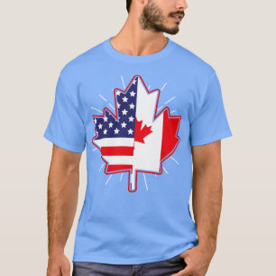 T-shirt Drapeau canadien Maple Leaf américain États-Unis C