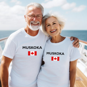 T-shirt Drapeau canadien Muskoka Canada Couleur claire