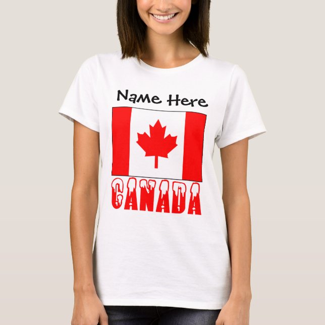 T-shirt Drapeau canadien personnalisé (Devant)