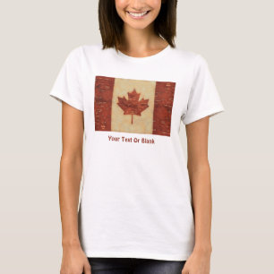 T-shirt Drapeau Canadien Sur L'Écorce De Birch Intérieur