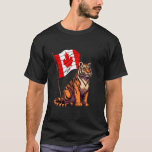 T-shirt Drapeau Canadien Tigre Fierté Canadienne Racines C