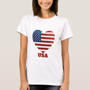 T-shirt Drapeau cardiaque américain