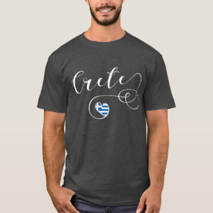 T-shirt Drapeau cardiaque en Crète, Grèce, Crétois