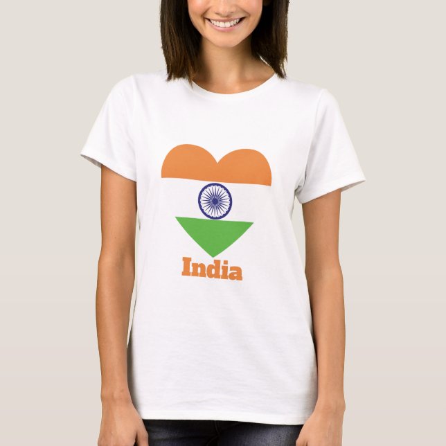 T-shirt Drapeau cardiaque indien (Devant)