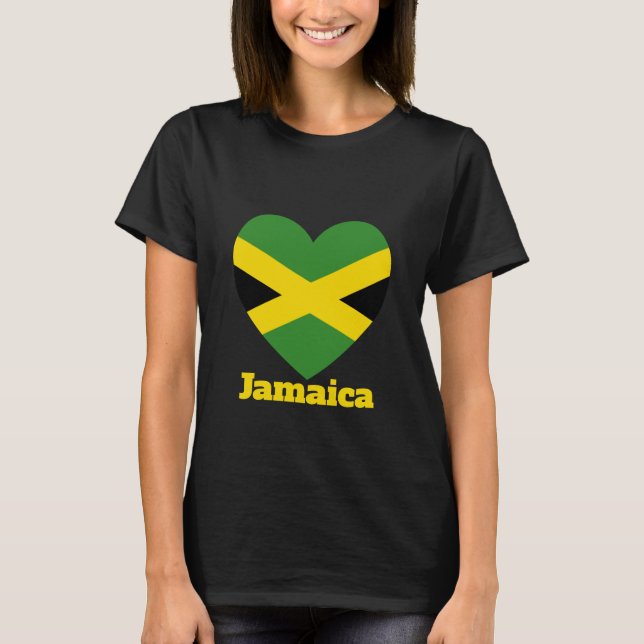 T-shirt Drapeau cardiaque jamaïcain (Devant)