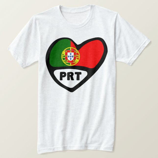 T-shirt Drapeau cardiaque Portugal PRT (Design devant)