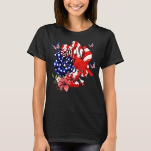 T-shirt Drapeau Cardinal Fier Et Rose Américain 4e De