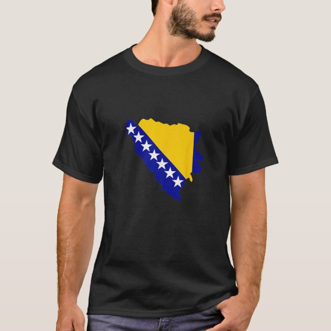 T-shirt Drapeau Carte Bosnie-Herzégovine (Devant)