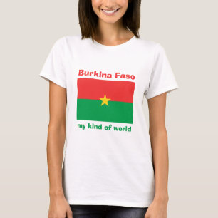 T-Shirt Drapeau + Carte + Texte Burkina Faso