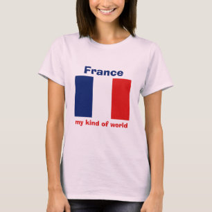 T-Shirt Drapeau + Carte + Texte de la France