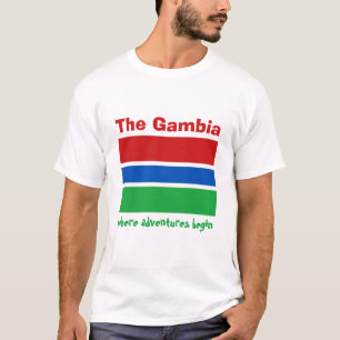 T-Shirt Drapeau + Carte + Texte de la Gambie