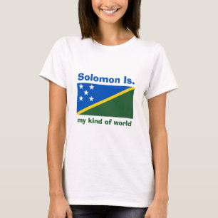 T-Shirt Drapeau + Carte + Texte des Îles Salomon