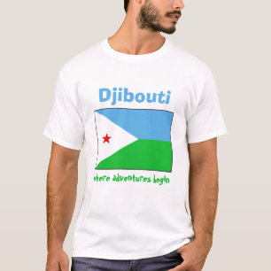 T-Shirt Drapeau + Carte + Texte Djibouti
