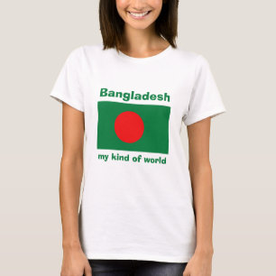 T-Shirt Drapeau + Carte + Texte du Bangladesh