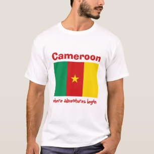 T-Shirt Drapeau + Carte + Texte du Cameroun