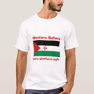 T-shirt Drapeau + Carte + Texte du Sahara occident