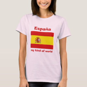 T-Shirt Drapeau + Carte + Texte Espagne