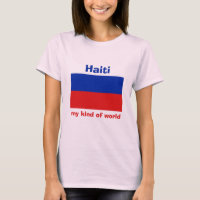 T-Shirt Drapeau + Carte + Texte Haïti