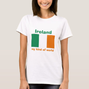 T-Shirt Drapeau + Carte + Texte Irlande