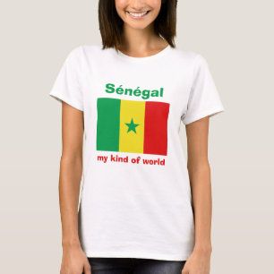 T-Shirt Drapeau + Carte + Texte Sénégal
