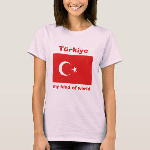 T-Shirt Drapeau + Carte + Texte Turquie