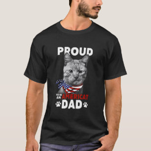 T-shirt Drapeau Cat Us Fier D'Être Américain