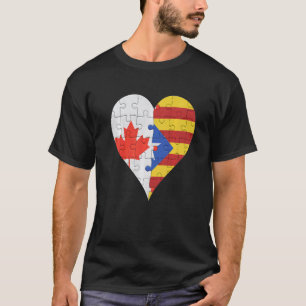 T-shirt Drapeau catalan canadien Cœur