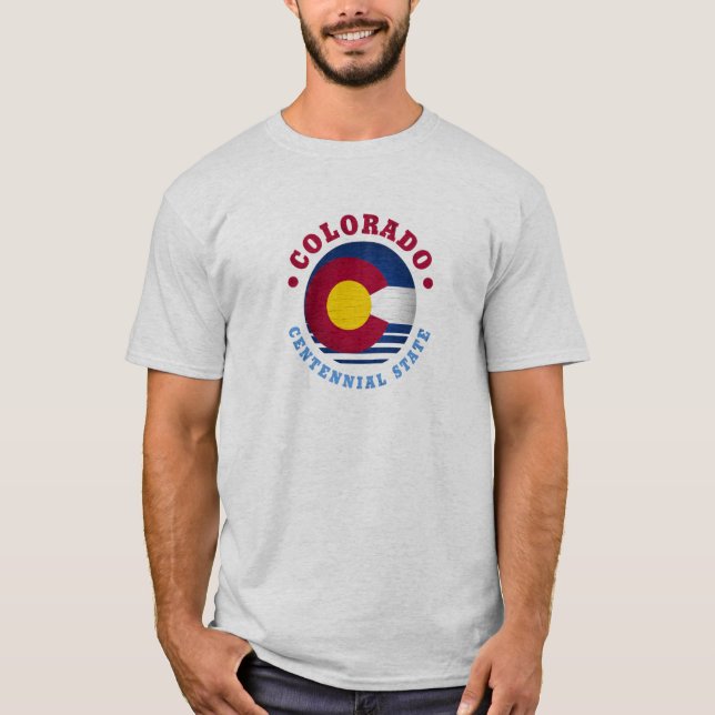 T-SHIRT DRAPEAU CENTENAIRE D'ÉTAT DE COLORADO (Devant)