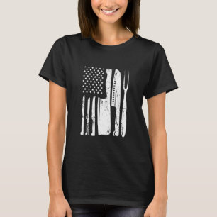 T-shirt Drapeau Chef Knife Pour Chef Cook Cuisine Patrioti