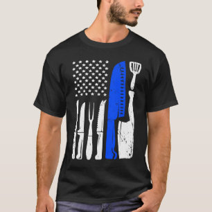 T-shirt Drapeau Chef Knife USA Patriotique Cook
