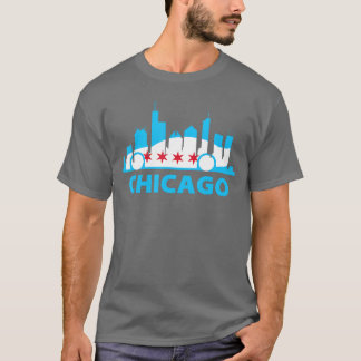 T-shirt Drapeau Chicago Skyline Race Shirt Chicago