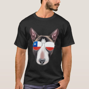 T-shirt Drapeau chilien miniature taureau Terrier Chien Ch