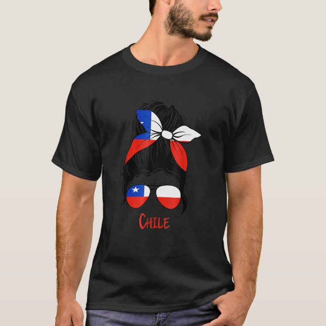 T-shirt Drapeau Chilienne fille Chili fille Chica Chilena (Devant)